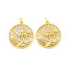 Rack Plating Brass Micro Pave Cubic Zirconia Pendants KK-P269-05G-1