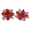 Plastic Glitter Artificial Flower HJEW-R124-05-2