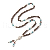 Natural Red Jasper & Synthetic Non-Magnetic Hematite & Dyed Synthetic Turquoise Sea Turtle Pendant Necklaces NJEW-JN05021-4