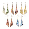 Glass Beaded Triangle Dangle Earrings EJEW-JE05255-1