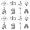 80Pcs 8 Styles Tibetan Style Alloy Pendants TIBEP-CJ0003-32-1
