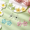 Flower Glass Beaded Dangle Earrings EJEW-JE06204-2