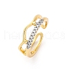 Brass Micro Pave Clear Cubic Zirconia Cuff Finger Rings for Women RJEW-C116-14G-4