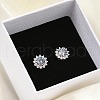 925 Sterling Silver Micro Pave Clear Cubic Zirconia Stud Earrings EJEW-U042-03P-3
