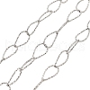 Tarnish Resistant Handmade 304 Stainless Steel Textured Teardrop Link Chains CHS-G025-01P-1