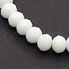Faceted Opaque Solid Color Crystal Glass Rondelle Beads Stretch Bracelets BJEW-F072-15-2