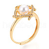 Brass Micro Pave Clear Cubic Zirconia Adjustable Ring Settings KK-T076-10G-4
