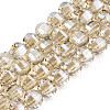 Electroplate Transparent Glass Beads Strands EGLA-N002-30-F03-1