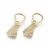Brass Micro Pave Clear Cubic Zirconia Pendants ZIRC-S067-200-NF-1