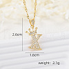Brass Micro Pave Clear Cubic Zirconia Crown Initial Pendant Necklaces FS-WGD727C-24-1