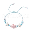 Synthetic Turquoise Bead Braided Bead Bracelets BJEW-JB11720-2
