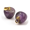 Natural Amethyst Teacher Apple Charms G-Z022-02O-G-2