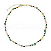Natural Pearl & Natural Green Aventurine & Synthetic Malachite Beaded Necklaces for Women WX8119-6