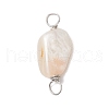 Natural Seashell Nuggets Links Connector Charms PALLOY-JF02840-3
