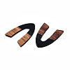 Opaque Resin & Walnut Wood Pendants RESI-N025-029-B-4