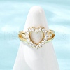 Brass Micro Pave Cubic Zirconia Cuff Rings RJEW-Q030-01A-G-5