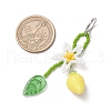 Lemon Flower Resin & Glass Seed Beaded Locking Stitch Markers HJEW-MZ00281-3