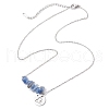Natural Kyanite Chip & Constellation Pendant Necklaces NJEW-JN05084-07-4