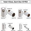 Unicraftale 40Pcs 4 Style 304 Stainless Steel Cord Ends STAS-UN0029-93-5