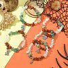 5Pcs 5 Styles Natural Green Aventurine & Natuarl Red Jasper & Glass Chip Beaded Stretch Bracelet Sets BJEW-JB09499-S-1