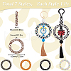 SUNNYCLUE 7Pcs 7 Colors Print Silicone Beads SIL-SC0001-86A-2