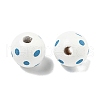 Printed Wood European Beads WOOD-G022-18C-2