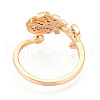 Brass Micro Pave Clear Cubic Zirconia Cuff Ring Settings KK-T076-12G-3