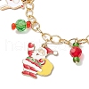Christmas Theme Alloy Enamel Charms Bracelets for Women BJEW-JB11134-3