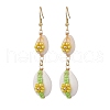 Cowrie Shell Flower Dangle Earrings EJEW-MZ00250-02-1