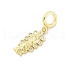 Brass Micro Pave Cubic Zirconia European Dangle Charms KK-D325-25G-01-2