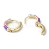Brass Enamel Bamboo Hoop Earrings EJEW-K247-06LG-2