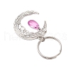 Gradient Color Baking Paint Transparent Glass Keychains KEYC-JKC01243-5
