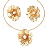 Flower Alloy Pendant Necklaces & Stud Earring Sets for Women FS-WGB8FA5-01-5