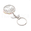 Flat Round with Tree of Life Alloy Keychains KEYC-MZ00039-02-4