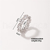 Fashionable Brass Rectangle Finger Rings for Unisex KE6050-6-1