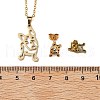 Hollow French Bulldog 201 Stainless Steel Pendant Necklaces & Stud Earrings Sets for Women SJEW-Q025-06G-5