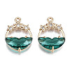 Faceted Transparent Glass Pendants X-GLAA-T020-18E-1
