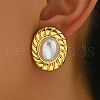 Stainless Steel Vintage Imitation Pearl Stud Earrings JD3123-1-1
