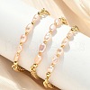 Natural Pearl Beaded Link Bracelets BJEW-A038-02G-1