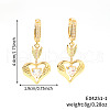 Valentine's Day Brass Clear Cubic Zirconia Heart Hoop Earrings PJ9955-1-3