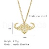 Stainless Steel Geometric Artistic Hollow Animal Pendant Necklaces JK0174-7-1