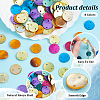   160Pcs 8 Colors Dyed Natural Akoya Shell Disc Links Connector Charms SSHEL-PH0001-30-4