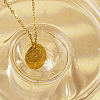 Fashionable Stainless Steel Oval with Lotus Leaf Pendant Necklaces for Women's Daily Wear YG0562-1-2