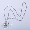 Brass Hollow Round Cage Essential Oil Diffuser Pendant Necklace with Black Lava Rock Ball Inside AE9396-3
