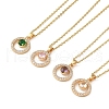 Brass Micro Pave Cubic Zirconia Pendant Necklaces for Women NJEW-E106-15KCG-1