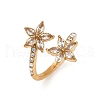 304 Stainless Steel Micro Pave Cubic Zirconia Cuff Rings with Rhinestone RJEW-V008-01G-02-2