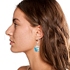 ANATTASOUL 3 Pairs 3 Colors Bling Glass Cube Dangle Leverback Earrings EJEW-AN0002-81-6