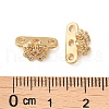 Brass Micro Pave Clear Cubic Zirconia Slide Charms KK-P239-19G-3