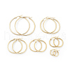 304 Stainless Steel Hoop Earrings Sets EJEW-MSMC003-10G-1