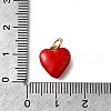 Brass Red Enamel Charms KK-Z102-23G-05-3